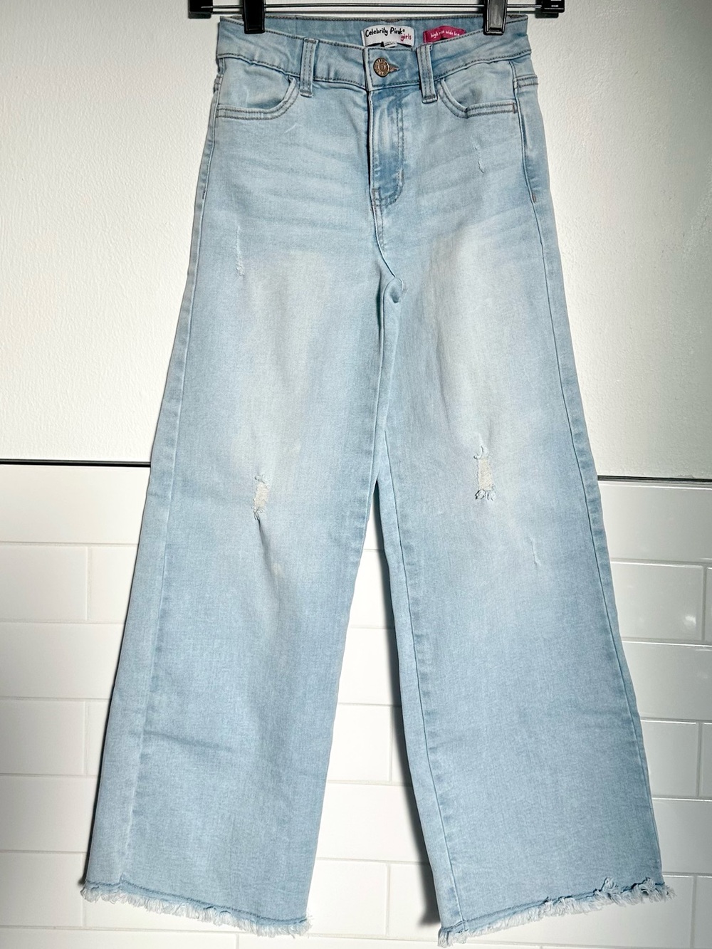 Celebrity Pink Light Wash Wide Leg Girl’s Jeans